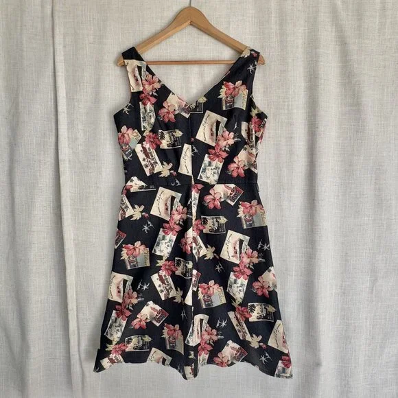 Tiki Floral Print Midi Dress - Picture 1 of 10